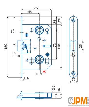 K053 72/45 Zadlabací zámek, wc